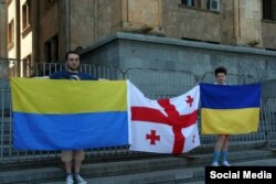 Пикет в поддержку Украины и крымских татар, Тбилиси, май 2014 г.