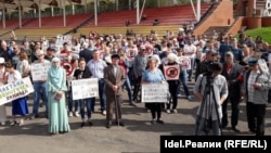 На митинге против строительства установки по производству малеинового ангидрида — проекта “Татнефти". Август 2019 года