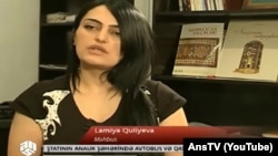 Lamiyə Quliyevə ANS TV-yə müsahibə verərkən