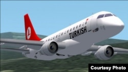 Самолет авиакомпании Turkish airlines